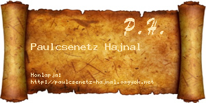 Paulcsenetz Hajnal névjegykártya